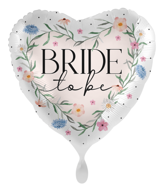 Folienballon - Bride to be, Blumen - ø 43cm